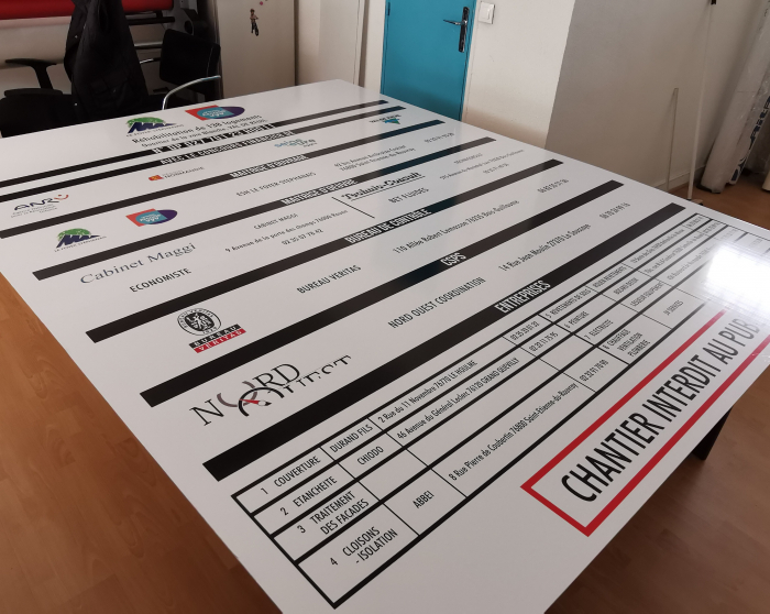 Panneau chantier Durand Fils