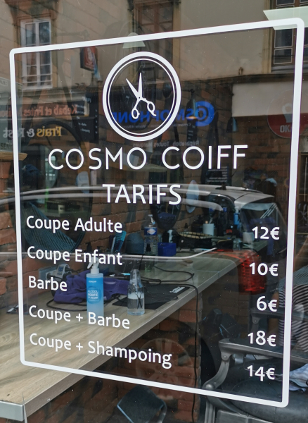 Lettrage salon de coiffure